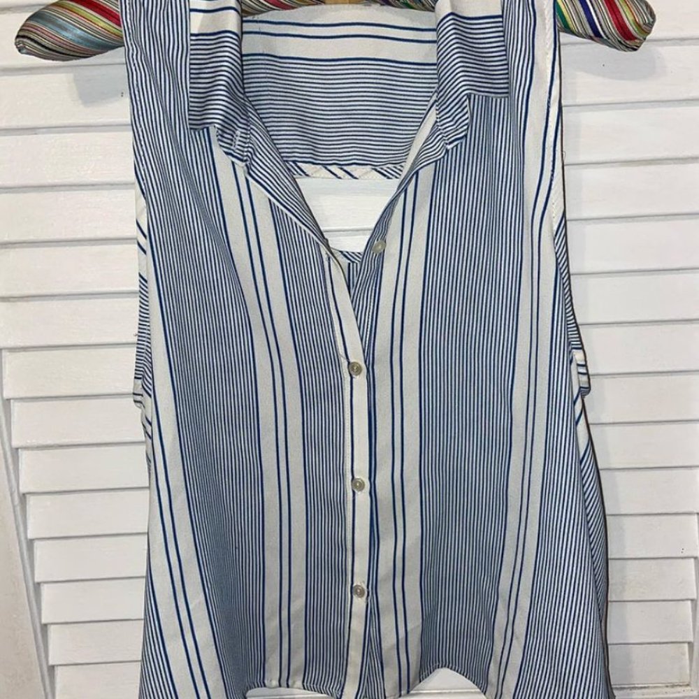 silk button up tank